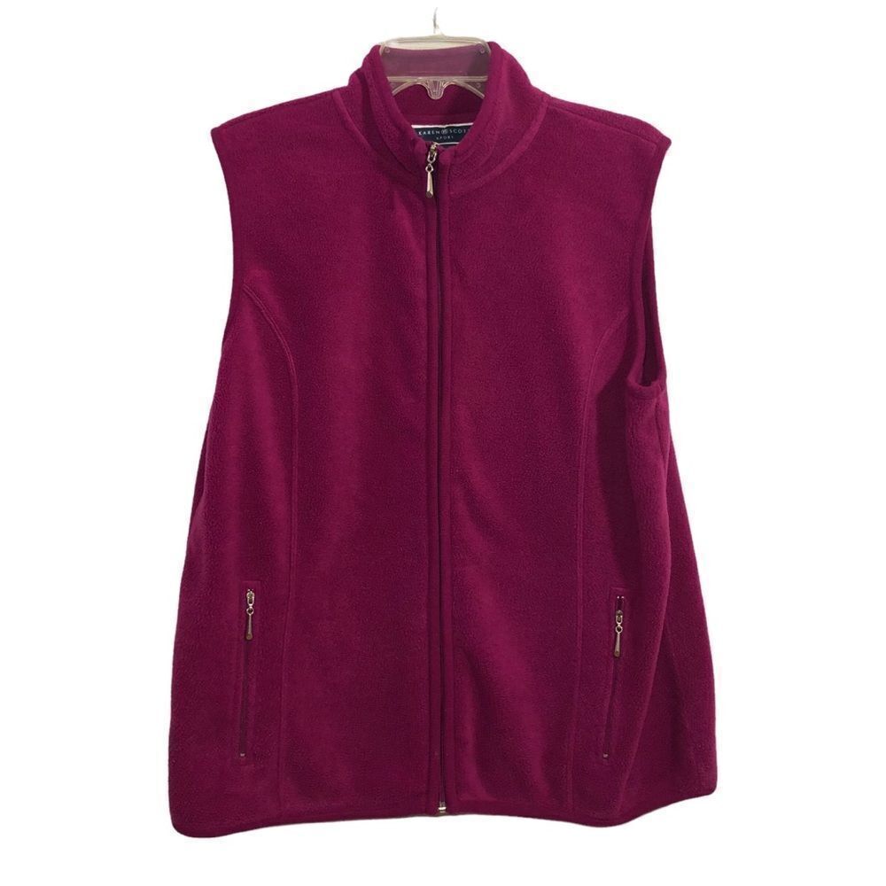 Fleece Vest Sleeveless Hot Pink
